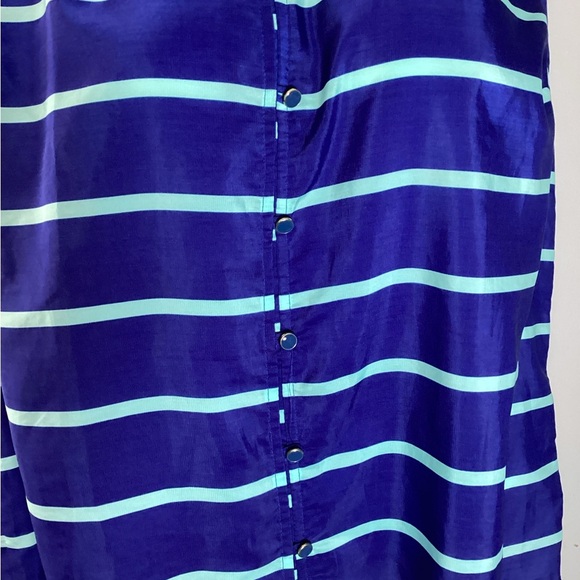 Tommy Hilfiger Navy and Teal Striped Blouse, Size XL - Picture 5 of 6